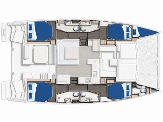 Catamaran  Leopard 45 Plan du bateau