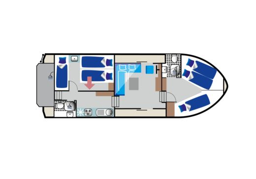 Houseboat Kormoran 1140 II (HMR) Plano del barco