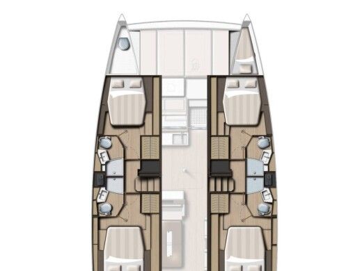 Catamaran  Bali 4.4 Boat layout