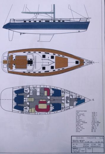 Sail Yacht 18 m Océan Yacht 18 metres Ocean Star Plano del barco