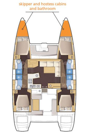 Catamaran Lagoon 450F Plan du bateau