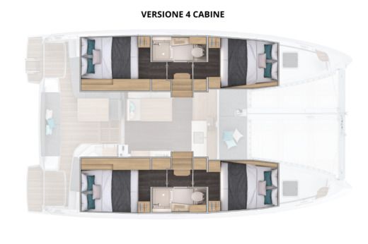Catamaran Beneteau Lagoon 38 Boot Grundriss