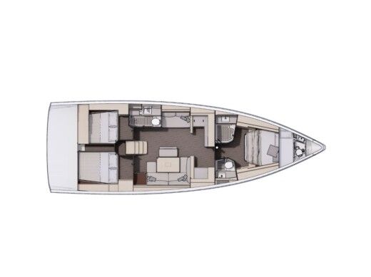 Sailboat Dufour 470 Boot Grundriss