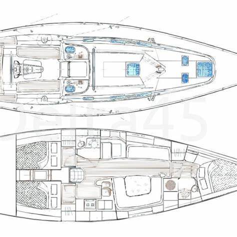 Sailboat Delta Delta 45 Planta da embarcação