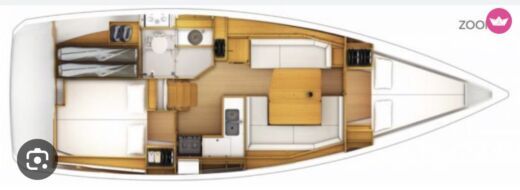 Sailboat Jeanneau Sun Odyssey 379 Σχέδιο κάτοψης σκάφους