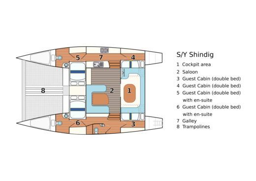 Catamaran Mumby 48ft Planimetria della barca
