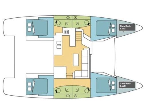 Catamaran  Elba 45 Boat layout