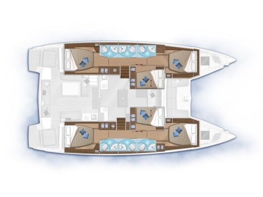Catamaran Lagoon 50 Plattegrond van de boot