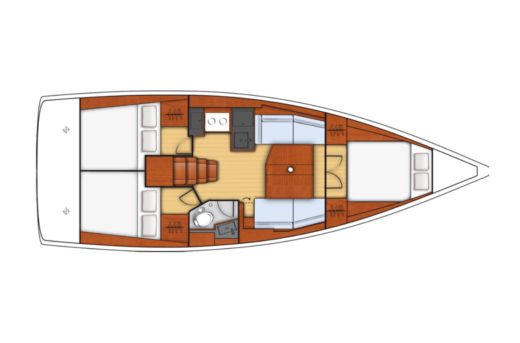 Sailboat  OCEANIS 38.1 - MAHE Plan du bateau