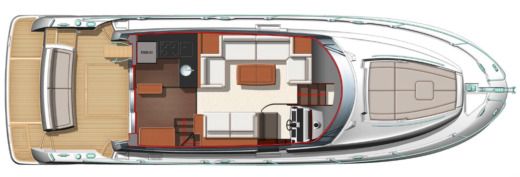 Motorboat Jeanneau Prestige 500 Fly Boat layout