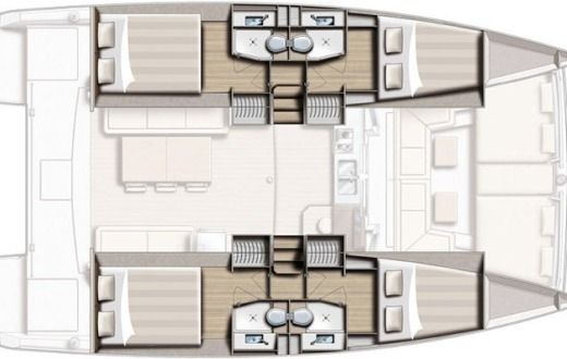 Catamaran Bali - Catana Bali 4.0 Plattegrond van de boot