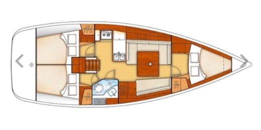 Sailboat Beneteau Oceanis 38.1 Boot Grundriss