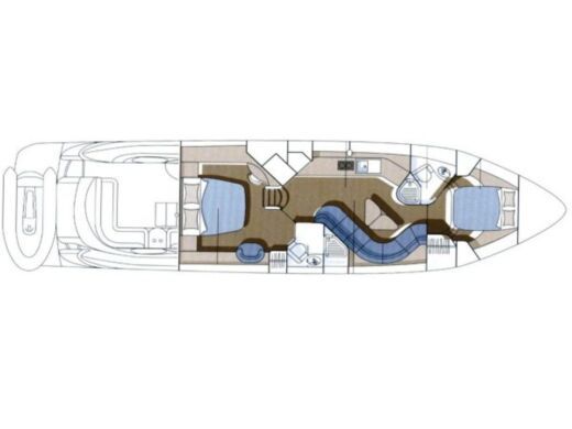 Motorboat Sunseeker Predator 56 Plano del barco