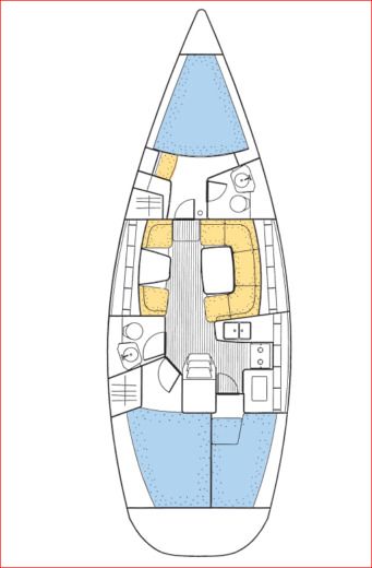 Sailboat Jeanneau Sun odyssey 40 Plano del barco