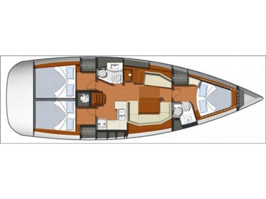 Sailboat  Sun Odyssey 42 Σχέδιο κάτοψης σκάφους