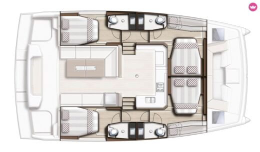 Catamaran Bali - Catana catspace Plattegrond van de boot