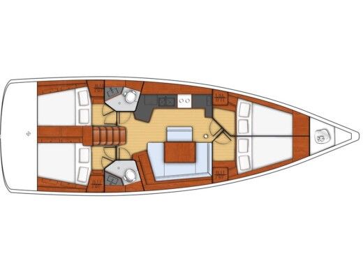 Sailboat BENETEAU OCEANIS 454 Boot Grundriss