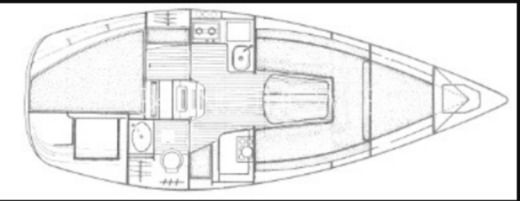 Sailboat Jeanneau Fantasia 27 Boot Grundriss