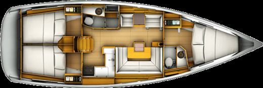 Sailboat Jeanneau Sun Odyssey 409 Plano del barco