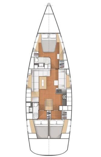 Sailboat Hanse 540 e Boot Grundriss