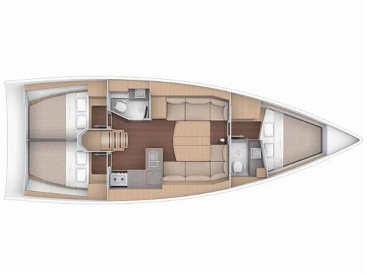 Sailboat  Dufour 390 Grand Large[G] Σχέδιο κάτοψης σκάφους