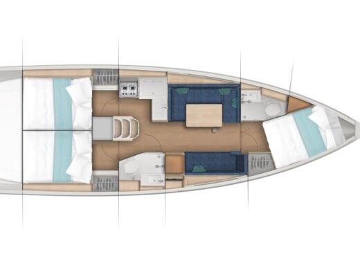 Sailboat  Sunsail 38.0 Plano del barco