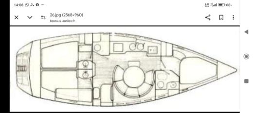 Sailboat Jeanneau Voyage 12,50 Boot Grundriss