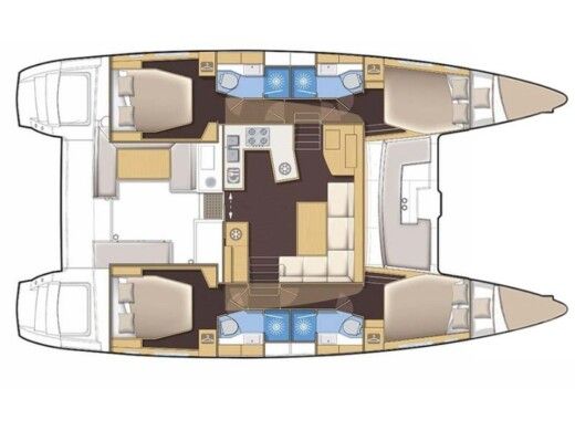 Catamaran Lagoon 450  Flybridge  boat plan