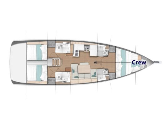Sailboat Jeanneau Sun Odyssey 490 Boat layout