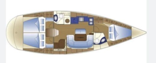 Sailboat Bavaria Cruiser 42 Boot Grundriss