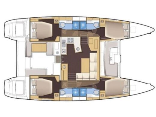 Catamaran  Lagoon 450  Flybridge Plattegrond van de boot