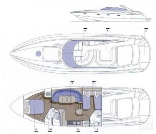 Motorboat Sunseeker Camargue 50 Boat design plan