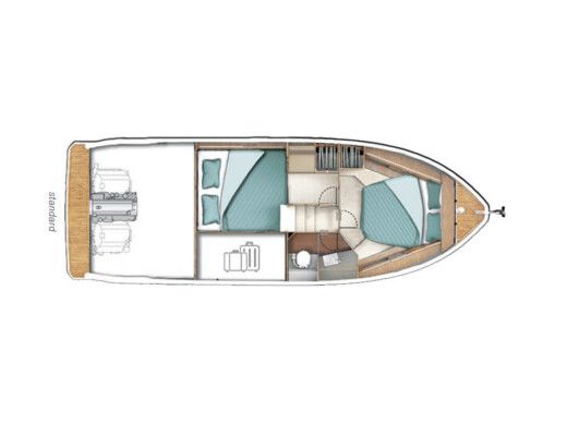 Motorboat  Sealine C335 Plattegrond van de boot