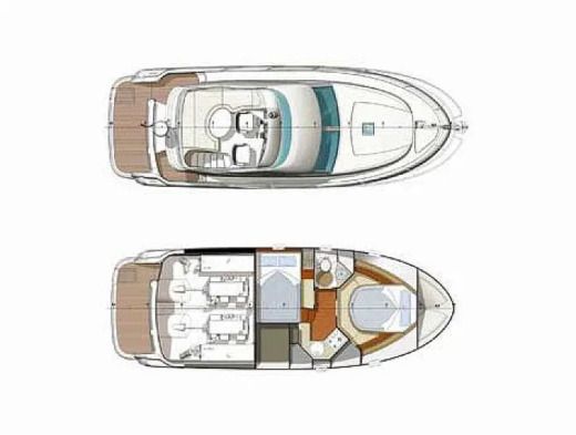 Motorboat JEANNEAU PRESTIGE 32 Σχέδιο κάτοψης σκάφους