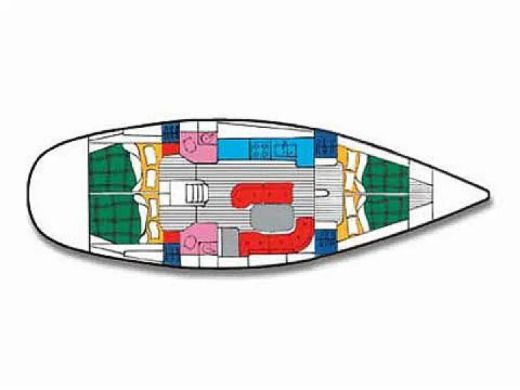 Sailboat Beneteau Oceanis 461 Plano del barco