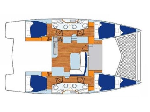 Catamaran  Leopard 44 Boot Grundriss