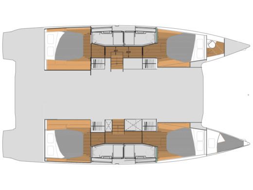 Catamaran  Fountaine Pajot Elba 45 Plattegrond van de boot