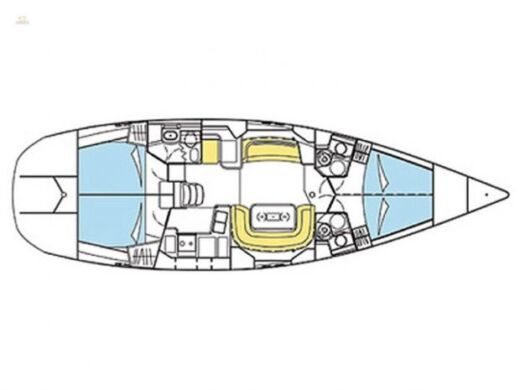 Sailboat Jeanneau Sun odyssey 49ds Planimetria della barca