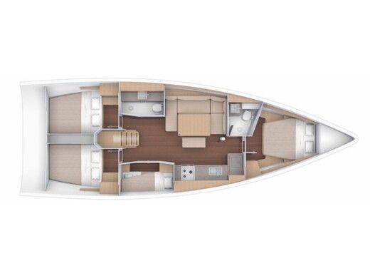 Sailboat  Dufour 430 Grand Large Plano del barco