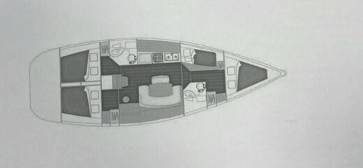 Sailboat Beneteau Cyclades 43.4 Plattegrond van de boot
