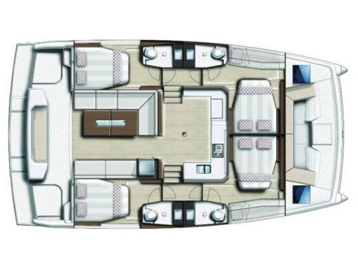 Catamaran  Bali Catspace Plattegrond van de boot