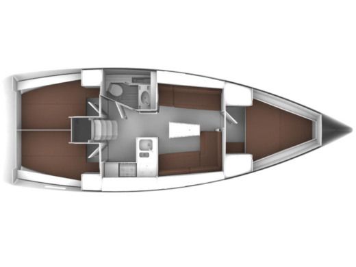 Sailboat BAVARIA Bavaria Cruiser 37 Σχέδιο κάτοψης σκάφους
