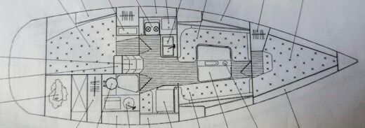 Sailboat Elan Marine 333 Boat layout