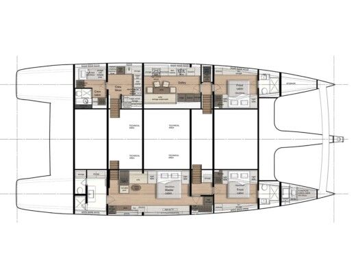 Catamaran  Sunreef 80 Planimetria della barca