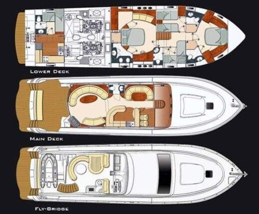 Motor Yacht Gulf Craft Majesty 66 boat plan