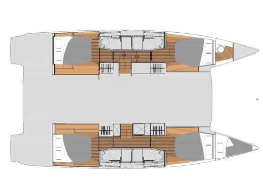 Catamaran  Elba 45 Plattegrond van de boot