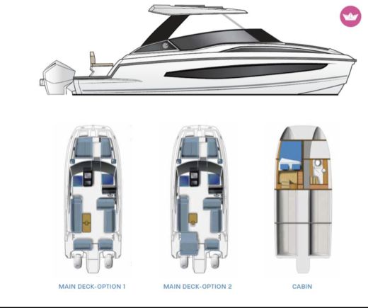 Motorboat AQUILA 32 Power Catamaran Boat design plan