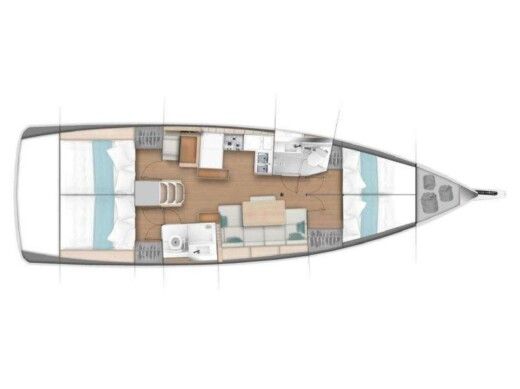 Sailboat JEANNEAU SUN ODYSSEY 440 Plattegrond van de boot