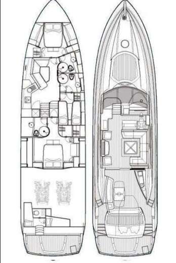 Motorboat Sunseeker 72 Predator Boot Grundriss