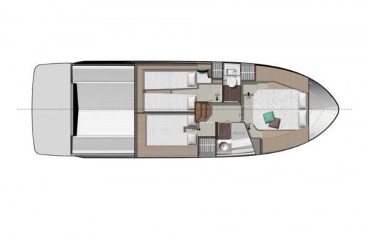 Motorboat Jeanneau NC 37 Plattegrond van de boot